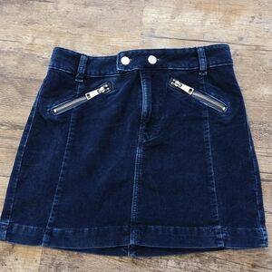 Stylish Blue Velvet Skirt